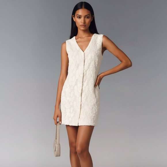 NWT $168 ANTHROPOLOGIE Sunday in Brooklyn Sequin Dress L - Picture 2 of 13